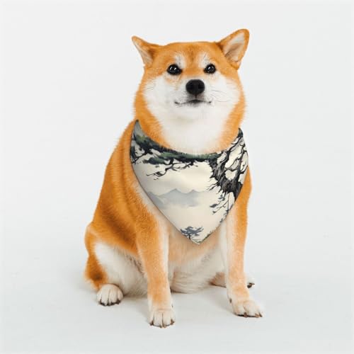 Hundehalstuch, Motiv: Kiefer auf Berghang, Größe M, verstellbar, dreieckig, doppelt, wendbar, waschbar, für mittelgroße und große Hunde, Welpen, Katzen, Geschenk Hundehalstuch, Motiv: Kiefer auf Berghang, Größe M, verstellbar, dreieckig, doppelt, wendbar, waschbar, für mittelgroße und große Hunde, Welpen, Katzen, Geschenk von Dwrepo