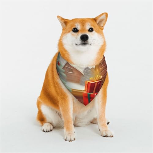 Hundehalstuch, Motiv: Merry Christmas Day, Größe M, verstellbar, dreieckig, doppelt, wendbar, waschbar, für mittelgroße und große Hunde, Welpen, Katzen, Geschenk Hundehalstuch, Motiv: Merry Christmas Day, Größe M, verstellbar, dreieckig, doppelt, wendbar, waschbar, für mittelgroße und große Hunde, Welpen, Katzen, Geschenk von Dwrepo