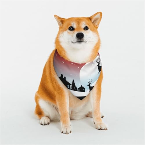 Hundehalstuch, Motiv: Weihnachtsmann mit Weihnachtsmann-Silhouette, klein, verstellbar, dreieckig, doppelt, wendbar, waschbar, für mittelgroße und große Hunde, Welpen, Katzen, Geschenk Hundehalstuch, Motiv: Weihnachtsmann mit Weihnachtsmann-Silhouette, klein, verstellbar, dreieckig, doppelt, wendbar, waschbar, für mittelgroße und große Hunde, Welpen, Katzen, Geschenk von Dwrepo