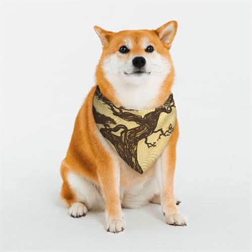 Hundehalstuch, Motiv: japanische Kieferbäume bei Sonnenaufgang, klein, verstellbar, dreieckig, doppelt, wendbar, waschbar, für mittelgroße und große Hunde, Welpen, Katzen, Geschenk Hundehalstuch, Motiv: japanische Kieferbäume bei Sonnenaufgang, klein, verstellbar, dreieckig, doppelt, wendbar, waschbar, für mittelgroße und große Hunde, Welpen, Katzen, Geschenk von Dwrepo