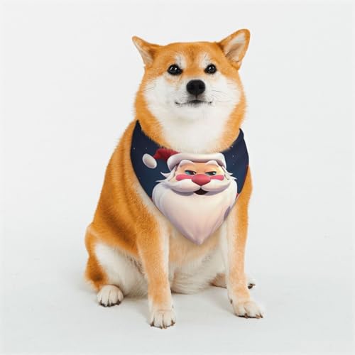 Hundehalstuch, Weihnachtsmann, Größe M, verstellbar, dreieckig, doppelt, wendbar, waschbar, für mittelgroße und große Hunde, Welpen, Katzen, Geschenk Hundehalstuch, Weihnachtsmann, Größe M, verstellbar, dreieckig, doppelt, wendbar, waschbar, für mittelgroße und große Hunde, Welpen, Katzen, Geschenk von Dwrepo