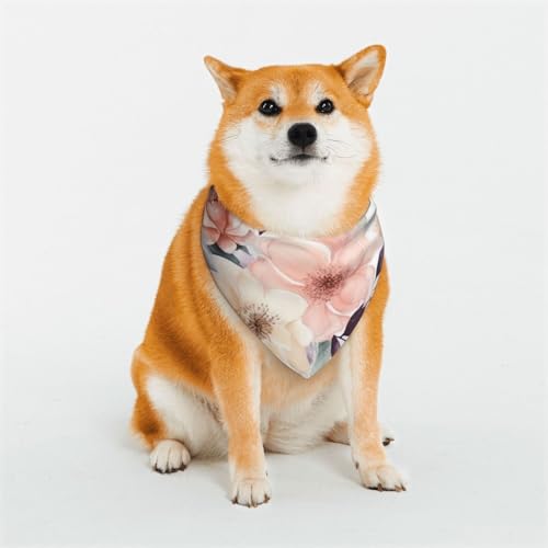 Hundehalstücher mit Aquarell-Blumenmuster, klein, verstellbar, dreieckig, doppelt, wendbar, waschbar, für mittelgroße und große Hunde, Welpen, Katzen, Geschenk Hundehalstücher mit Aquarell-Blumenmuster, klein, verstellbar, dreieckig, doppelt, wendbar, waschbar, für mittelgroße und große Hunde, Welpen, Katzen, Geschenk von Dwrepo