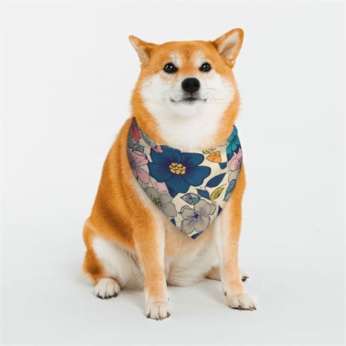 Hundehalstücher mit Blumenmotiv, groß, verstellbar, dreieckig, doppelt, wendbar, waschbar, für den täglichen Gebrauch, für mittelgroße und große Hunde, Welpen, Katzen, Geschenk Hundehalstücher mit Blumenmotiv, groß, verstellbar, dreieckig, doppelt, wendbar, waschbar, für den täglichen Gebrauch, für mittelgroße und große Hunde, Welpen, Katzen, Geschenk von Dwrepo