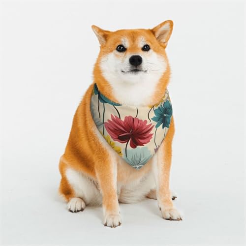 Hundehalstücher mit Blumenmotiv, groß, verstellbar, dreieckig, doppelt, wendbar, waschbar, für den täglichen Gebrauch, für mittelgroße und große Hunde, Welpen, Katzen, Geschenk Hundehalstücher mit Blumenmotiv, groß, verstellbar, dreieckig, doppelt, wendbar, waschbar, für den täglichen Gebrauch, für mittelgroße und große Hunde, Welpen, Katzen, Geschenk von Dwrepo