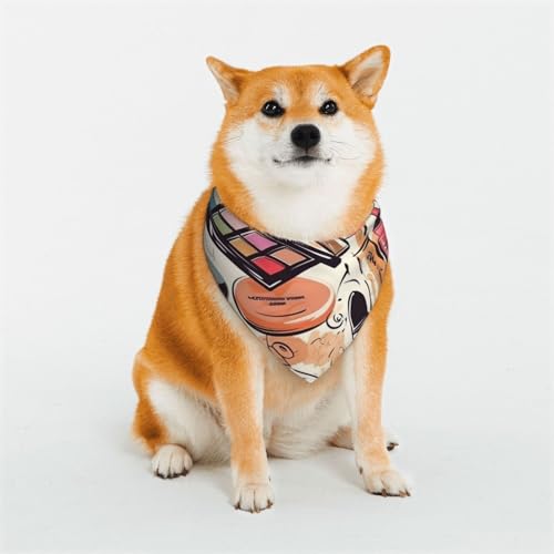 Hundehalstücher mit Kosmetik- und Make-up-Muster, Größe M, verstellbar, dreieckig, doppelt, wendbar, waschbar, für mittelgroße und große Hunde, Welpen, Katzen, Geschenk Hundehalstücher mit Kosmetik- und Make-up-Muster, Größe M, verstellbar, dreieckig, doppelt, wendbar, waschbar, für mittelgroße und große Hunde, Welpen, Katzen, Geschenk von Dwrepo