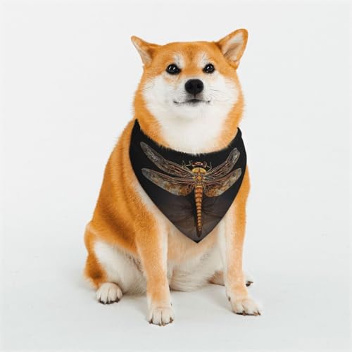 Libellen-Hundehalstuch, groß, verstellbar, dreieckig, doppelt, wendbar, waschbar, für mittelgroße und große Hunde, Welpen, Katzen, Geschenk Libellen-Hundehalstuch, groß, verstellbar, dreieckig, doppelt, wendbar, waschbar, für mittelgroße und große Hunde, Welpen, Katzen, Geschenk von Dwrepo