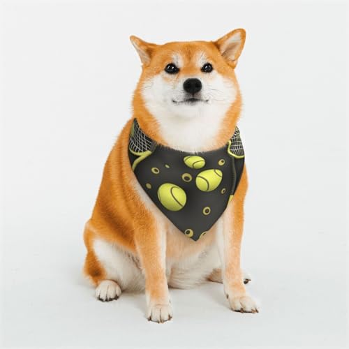Lustiges Hundehalstuch, Tennisschläger und Tennisbälle, groß, verstellbar, dreieckig, doppelt, wendbar, waschbar, für mittelgroße und große Hunde, Welpen, Katzen, Geschenk Lustiges Hundehalstuch, Tennisschläger und Tennisbälle, groß, verstellbar, dreieckig, doppelt, wendbar, waschbar, für mittelgroße und große Hunde, Welpen, Katzen, Geschenk von Dwrepo