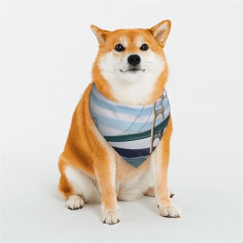 Mackinac Hundehalstuch, mit Hängebrücke, klein, verstellbar, dreieckig, doppelt, wendbar, waschbar, für mittelgroße und große Hunde, Welpen, Katzen, Geschenk Mackinac Hundehalstuch, mit Hängebrücke, klein, verstellbar, dreieckig, doppelt, wendbar, waschbar, für mittelgroße und große Hunde, Welpen, Katzen, Geschenk von Dwrepo