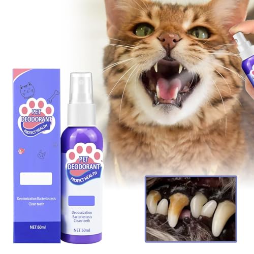 Dyceittdia Mundspray für Haustiere, 60ml Zahnreinigungsspray für Hunde & Katzen, Zahnreinigungsspray, Mundspray für Hunde, Beseitigung von Mundgeruch von Dyceittdia