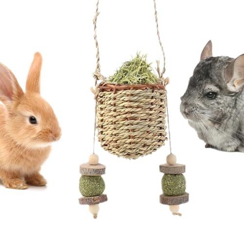 Dyeulget Guinea Toys – Korb aus natürlichem Seegras für Kaninchen, Zähneknirschspielzeug, Seegras, Hängekorb für Kaninchen, Chinchillas und kleine Haustiere Dyeulget Guinea Toys – Korb aus natürlichem Seegras für Kaninchen, Zähneknirschspielzeug, Seegras, Hängekorb für Kaninchen, Chinchillas und kleine Haustiere von Dyeulget
