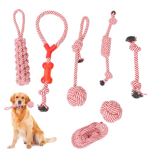 Dyeulget Hundeseil, geflochtenes Baumwoll-Kauspielzeug für Haustiere – langlebiges Hundespielzeug für aggressive Kauer, nahezu unzerstörbares Hundespielzeug von Dyeulget
