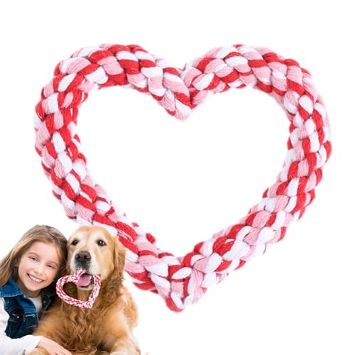 Dyeulget Hundeseilspielzeug,Seilspielzeug für Hunde,Kauspielzeug für Aggressive Hunde | Hunde-Kauspielzeug, herzförmiges Seil zum Valentinstag, Haustier-Baumwoll-Kauzubehör, Hundeseil-Kauspielzeug, Dyeulget Hundeseilspielzeug,Seilspielzeug für Hunde,Kauspielzeug für Aggressive Hunde | Hunde-Kauspielzeug, herzförmiges Seil zum Valentinstag, Haustier-Baumwoll-Kauzubehör, Hundeseil-Kauspielzeug, von Dyeulget