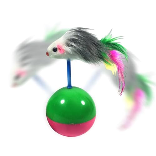 Dyeulget Interaktiver Katzenspielzeug-Ball, künstliche Maus, Kätzchen-Spielzeug, Ball, bunte Federmaus, Kätzchen-Spielzeug, interaktives Mäuse, Katzenspielzeug mit Sound für Kätzchen und Haustiere Dyeulget Interaktiver Katzenspielzeug-Ball, künstliche Maus, Kätzchen-Spielzeug, Ball, bunte Federmaus, Kätzchen-Spielzeug, interaktives Mäuse, Katzenspielzeug mit Sound für Kätzchen und Haustiere von Dyeulget