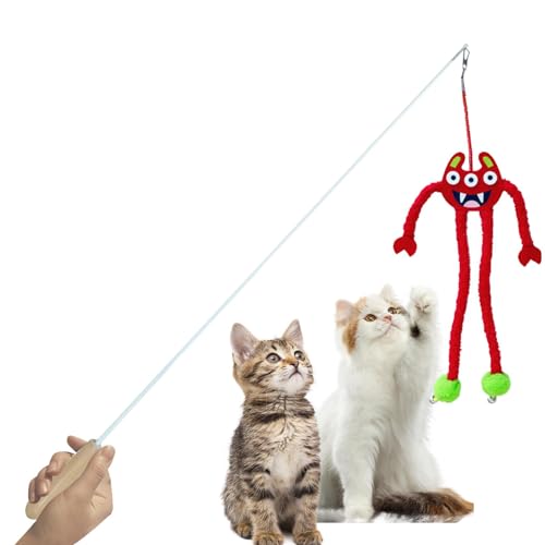 Dyeulget Katzen-Zauberstab, hautfreundlicher, interaktiver Katzenspielzeugstab für Kätzchen und Katzen von Dyeulget