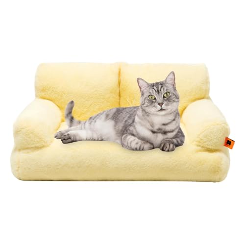 Dyeulget Katzenbett Sofa – Warmes, waschbares Katzenbett, abnehmbares Plüsch-Welpenbett, Haustierbett mit rutschfester Unterseite für kleine, mittelgroße Hunde und Katzen Dyeulget Katzenbett Sofa – Warmes, waschbares Katzenbett, abnehmbares Plüsch-Welpenbett, Haustierbett mit rutschfester Unterseite für kleine, mittelgroße Hunde und Katzen von Dyeulget