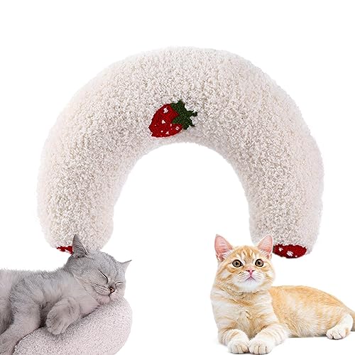 Dyeulget Kissen für Katzen | Weiches, flauschiges Katzenberuhigungskissen – gemütliches und waschbares Schlafkissen, Haustier-beruhigendes Spielzeug mit U-förmigem Design für Katzen, Welpen und Dyeulget Kissen für Katzen | Weiches, flauschiges Katzenberuhigungskissen – gemütliches und waschbares Schlafkissen, Haustier-beruhigendes Spielzeug mit U-förmigem Design für Katzen, Welpen und von Dyeulget