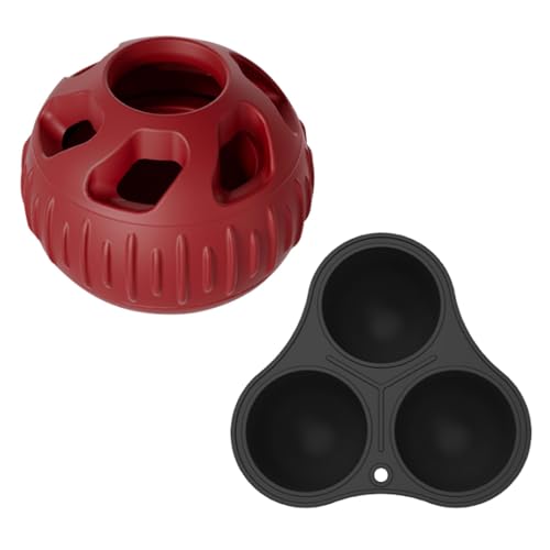 Dyeulget Langsamer Futterball für Hunde, 2 x Puzzle-Leckerli-Spender, interaktiver Hunde-Leckerli-Ball, Puzzle-Futterball, sicherer Puzzle-Leckerli-Spender für Haustiere, Welpeng von Dyeulget