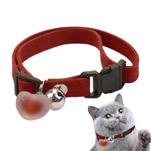 Dyeulget Niedliches Hundehalsband – Haustierhalsband mit Plüsch-Herz-Anhänger und klingender Glocke, verstellbares Katzenhalsband, Hundezubehör für Welpen, Kätzchen, Hunde Dyeulget Niedliches Hundehalsband – Haustierhalsband mit Plüsch-Herz-Anhänger und klingender Glocke, verstellbares Katzenhalsband, Hundezubehör für Welpen, Kätzchen, Hunde von Dyeulget