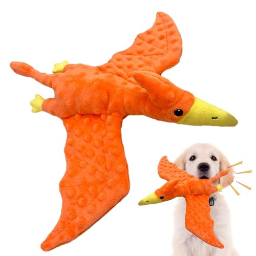 Dyeulget Plüsch-Hundespielzeug – Pterosaurier-Design, quietschendes Plüsch-Hundespielzeug, Leckerli-Spielzeug, quietschendes Plüsch-Hundespielzeug, Kauspielzeug, für drinnen und draußen Dyeulget Plüsch-Hundespielzeug – Pterosaurier-Design, quietschendes Plüsch-Hundespielzeug, Leckerli-Spielzeug, quietschendes Plüsch-Hundespielzeug, Kauspielzeug, für drinnen und draußen von Dyeulget