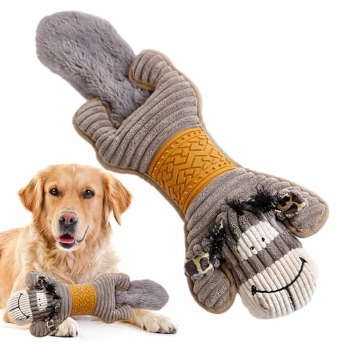 Dyeulget Quietschendes Hundespielzeug, Geräusch-Plüschtier, Zahnreinigung, Kauspielzeug, sicheres Plüsch-Hundespielzeug, kleines gefülltes Kauspielzeug für Haustierbesitzer und Welpen von Dyeulget