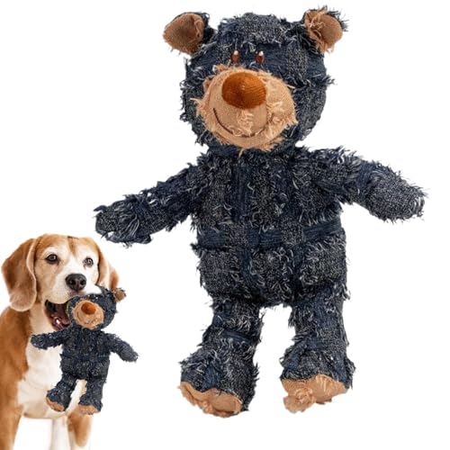 Dyeulget Quietschendes Hundespielzeug, Hundeplüschspielzeug für Aggressive Kauer,Bissfester, interaktiver Sound-Quietsch-Plüschbär für Hunde - Hund quietscht Plüsch-Kauspielzeug Stofftier zum Spielen Dyeulget Quietschendes Hundespielzeug, Hundeplüschspielzeug für Aggressive Kauer,Bissfester, interaktiver Sound-Quietsch-Plüschbär für Hunde - Hund quietscht Plüsch-Kauspielzeug Stofftier zum Spielen von Dyeulget