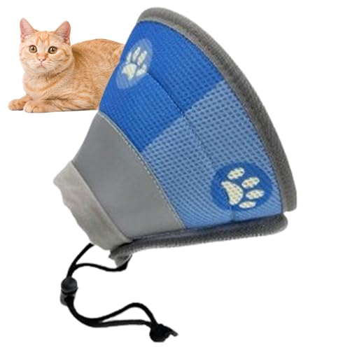 Dyeulget Recovery Pet Cone - Verstellbares Katzenhalsband | Atmungsaktives Katzenerholungshalsband, weiches Schutzhalsband für Hunde und Katzen von Dyeulget