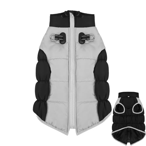 Dyeulget Schneejacke für Hunde, warmer Hundemantel, winddicht, warmer Hundemantel, wasserdicht, kaltes Wetter, Schneejacke mit reflektierenden Streifen für mittelgroße und große Hunde Dyeulget Schneejacke für Hunde, warmer Hundemantel, winddicht, warmer Hundemantel, wasserdicht, kaltes Wetter, Schneejacke mit reflektierenden Streifen für mittelgroße und große Hunde von Dyeulget