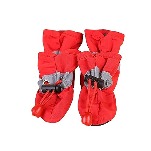 Dyeulget Wasserschuhe für Hunde | 4 Stück Hunde-Regenstiefel, Hundeschuhe,Hundestiefel und Pfotenschutz, wasserdichter Hundepfotenschutz mit verstellbarem Kordelzug, Hundeschuhe für heißes Pflaster von Dyeulget