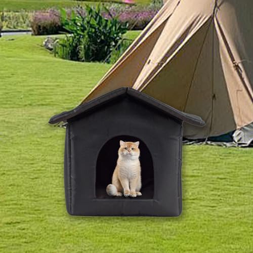 Katzenhaus für Draußen, Oxford Außen Katzenhütte Isolierte Hundehütte Winter Resistent Faltbar Wasserdicht Katzenhaus für Hunde Katzen Kaninchen Katzenhaus für Draußen, Oxford Außen Katzenhütte Isolierte Hundehütte Winter Resistent Faltbar Wasserdicht Katzenhaus für Hunde Katzen Kaninchen von Dyeulget