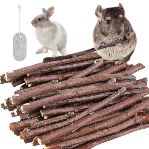Hamster Kauspielzeug,200g Apfelstäbchen,Apfel Sticks für Haustiere,Kaninchen Kauspielzeug,Nager Apfel Holz zum Knabbern,Hamster Spielzeug,mit Zähne Schleifstein,für Gesunde Zähne,Gute Verdauung von Dyiouxin
