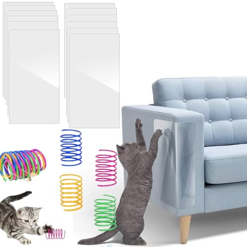 Katze Kratzschutz,12 Stück Kratzschutz Sofa,Kratzfolie Katzen Selbstklebend,Transparent Kratzschutzfolie 15cmx30cm,Anti Kratz Folie für Katzen,mit Spirale Katzen Spielzeug,für Sofa,Tür,Tisch,Möbel Katze Kratzschutz,12 Stück Kratzschutz Sofa,Kratzfolie Katzen Selbstklebend,Transparent Kratzschutzfolie 15cmx30cm,Anti Kratz Folie für Katzen,mit Spirale Katzen Spielzeug,für Sofa,Tür,Tisch,Möbel von Dyiouxin