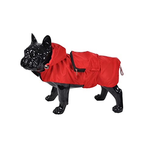 Hunde Regenjacke Kapuze Jacke Mantel Hundebekleidung Regenschutz Hundejacke rot (L, Rot) von Dynamic24