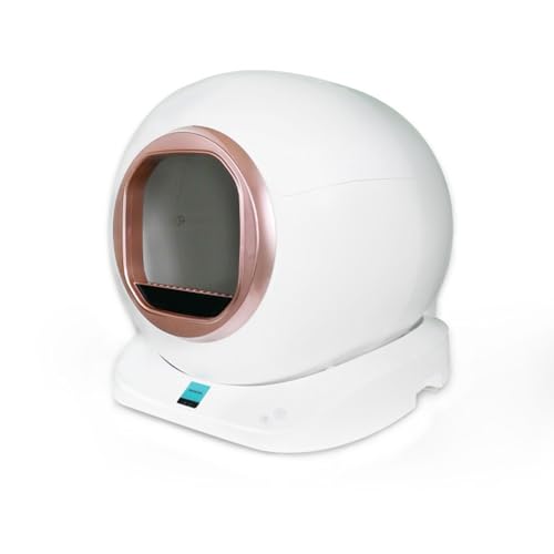 Automatische, selbstreinigende Katzentoilette, großes Fassungsvermögen mit dreifacher Sicherheit und APP-Überwachung für mehrere Katzen (Gold) von Dyqyym