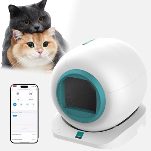 Automatische, selbstreinigende Katzentoilette mit Einwegschale, hygienisch, sehr saugfähig, staubdicht für einfache Wartung (grün) von Dyqyym