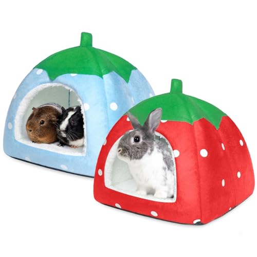 Dyrdekly 2 Stück Kaninchenbett waschbares Hasenhaus und Versteck Innenhöhlenbett Versteck für Meerschweinchen Kleintiere von Dyrdekly