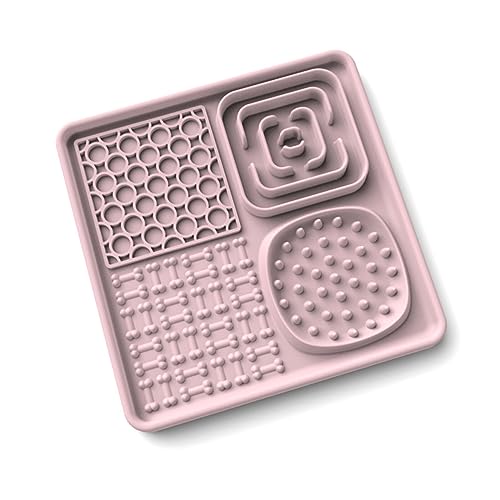 Dzaayediiy Silikon-Leckmatte für Hunde [BPA-frei] + [Upgrade Extra großer Saugnapf] Leckmatte Hund Slow Feeder, Hund Leckmatte Haustier Fütterung, Rosa von Dzaayediiy