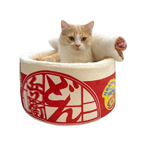 Ramen Napf Katzenbett, Katzenbetten für Indoor-Katzen mit rutschfester Unterseite, weich, multifunktional, kreativ, niedlich, sofortige Nudelform, Katzennest für mehrere kleine Haustiere, große Ramen Napf Katzenbett, Katzenbetten für Indoor-Katzen mit rutschfester Unterseite, weich, multifunktional, kreativ, niedlich, sofortige Nudelform, Katzennest für mehrere kleine Haustiere, große von Dzaayediiy
