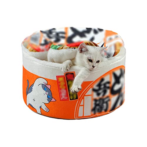 Ramen Napf Katzenbett, Katzenbetten für Indoor-Katzen mit rutschfester Unterseite, weich, multifunktional, kreativ, niedlich, sofortige Nudelform, Katzennest für mehrere kleine Haustiere, große Ramen Napf Katzenbett, Katzenbetten für Indoor-Katzen mit rutschfester Unterseite, weich, multifunktional, kreativ, niedlich, sofortige Nudelform, Katzennest für mehrere kleine Haustiere, große von Dzaayediiy