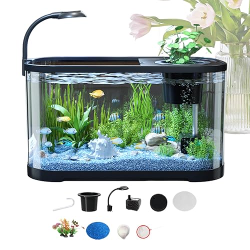 DzpKrka Aquarium Starter Kits 30x20x19cm Fischbecken Für Einsteiger Inkl Tag Nachtlicht LED-Beleuchtung, Innenfilter, Heizer, Fischfutter Und Wasseraufbereiter Für Wohnzimmer Büro Dekoration DzpKrka Aquarium Starter Kits 30x20x19cm Fischbecken Für Einsteiger Inkl Tag Nachtlicht LED-Beleuchtung, Innenfilter, Heizer, Fischfutter Und Wasseraufbereiter Für Wohnzimmer Büro Dekoration von DzpKrka