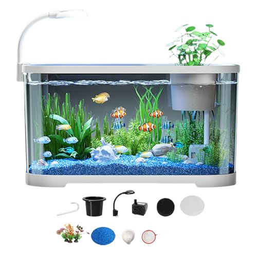 DzpKrka Aquarium Starter Kits 30x20x19cm Fischbecken Für Einsteiger Inkl Tag Nachtlicht LED-Beleuchtung, Innenfilter, Heizer, Fischfutter Und Wasseraufbereiter Für Wohnzimmer Büro Dekoration DzpKrka Aquarium Starter Kits 30x20x19cm Fischbecken Für Einsteiger Inkl Tag Nachtlicht LED-Beleuchtung, Innenfilter, Heizer, Fischfutter Und Wasseraufbereiter Für Wohnzimmer Büro Dekoration von DzpKrka