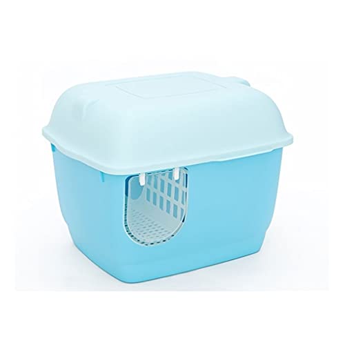 Corridor Cat Wurf Box Langkanal Haustier Toilette Voll geschlossene Anti-Sand-Katze Zubehör Cat Poop Pot (Color : Blue) von Dzwyc