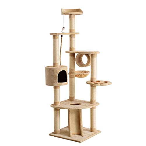 Große Katzen Towers Pet Indoor Aktivität Spielzeug Katzenbaum Kratzen mit Liegestuhl Slide Cat Nest (Color : A) von Dzwyc
