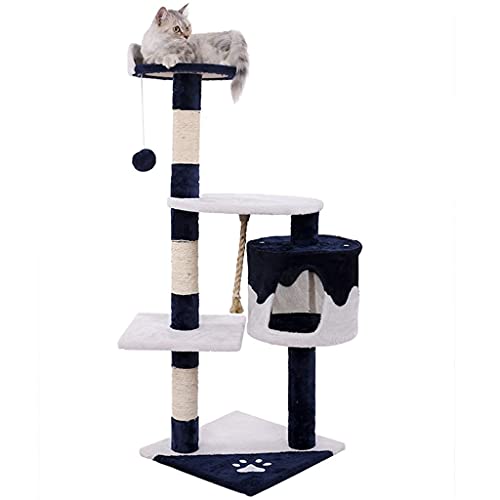 Große Kletterrahmenkatze Haus Multifunktionale Katze Kratzer Pfosten Katze Tree Board Cat Cat Condo Möbel (Color : Blue) von Dzwyc