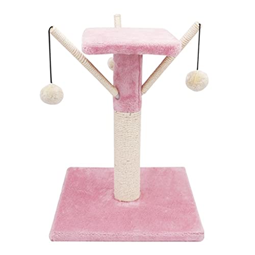Katze Baumturm Kreative Katze Kletterrahmen Katze Kratzplatte Katze Sprungplattform mit hängendem Ball (Color : Pink) von Dzwyc
