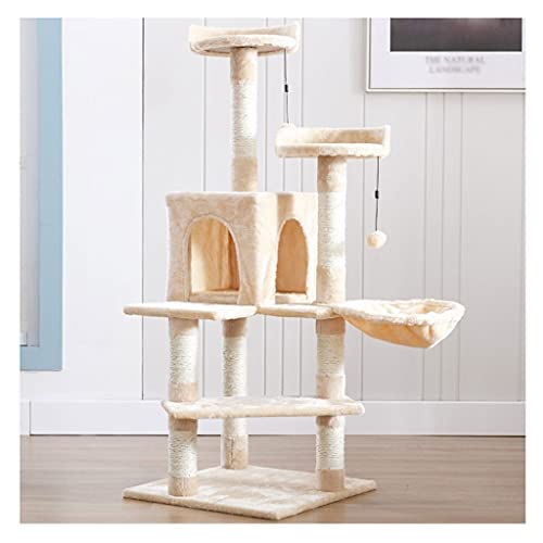 Kurzer Flanell-Katzen-Nest-Katzenbaum-Sisal-Grab-Board-Katzen-Turm leicht zu kümmern (Color : Beige) von Dzwyc