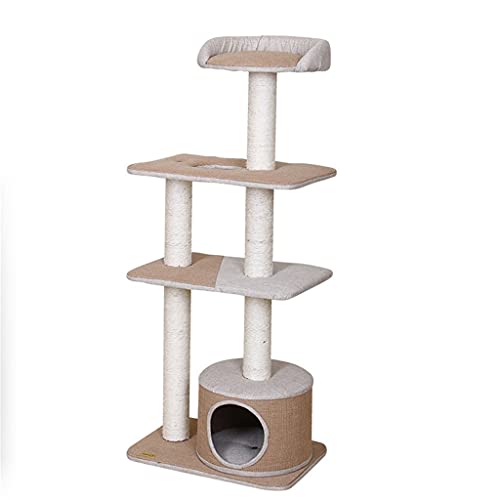 Multifunktionaler Katzensturm Große Sisal-Katzen-Baum-Haus-Katzen-Kletterrahmen-Haustierspielzeug mit Jump-Plattform (Color : A) von Dzwyc