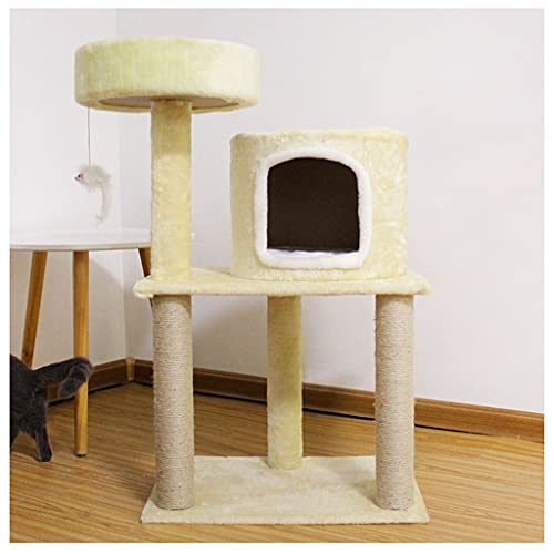 Sisal Hanf Seil Katze Turm Katze Kletterrahmen Katze Baum Katze Jumping Toy Cat Nest (Color : Beige) von Dzwyc