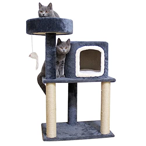Sisal Hanf Seil Katze Turm Katze Kletterrahmen Katze Baum Katze Jumping Toy Cat Nest (Color : Grau) von Dzwyc
