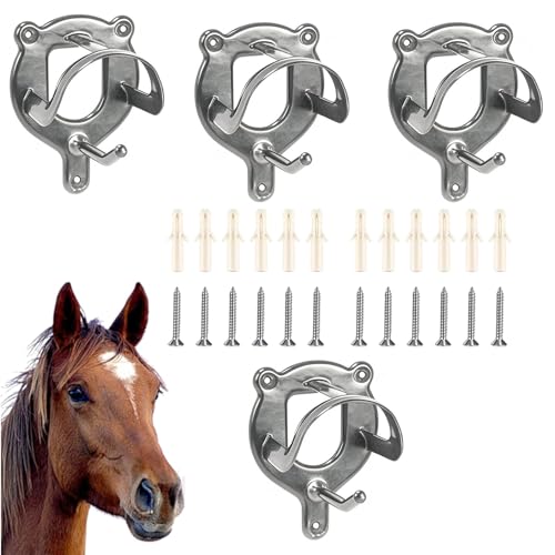 4 Stück Trensenhalter Pferde-Zaumzeug Halter Horse Zubehör, Sattelhalter Pferd, Trensenhalter Pferd Metall, Halterung Zaumzeug, Haken Pferd Tack , Pferdehalfter Aufhänger für Steckenpferde, Silber 4 Stück Trensenhalter Pferde-Zaumzeug Halter Horse Zubehör, Sattelhalter Pferd, Trensenhalter Pferd Metall, Halterung Zaumzeug, Haken Pferd Tack , Pferdehalfter Aufhänger für Steckenpferde, Silber von E-Greetshopping