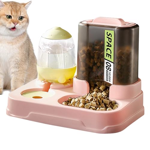 EACTEL Katzenfutter- und Wasserspender | Automatischer Wasserfutterspender für Katzen mit großem Fassungsvermögen | Futternapf für kleine und mittelgroße Katzen für Wohnzimmer, Innenhof, Schlafzimmer von EACTEL